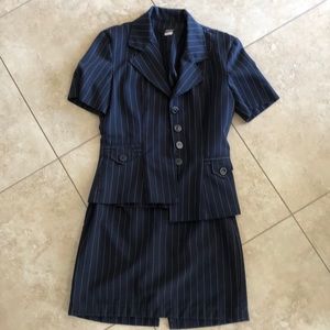 Navy blue skirt suit